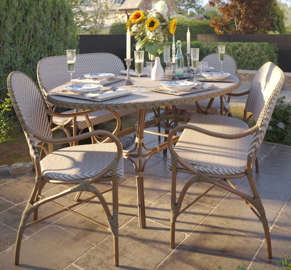 Riviera Bench Natural Set by Laura Ashley