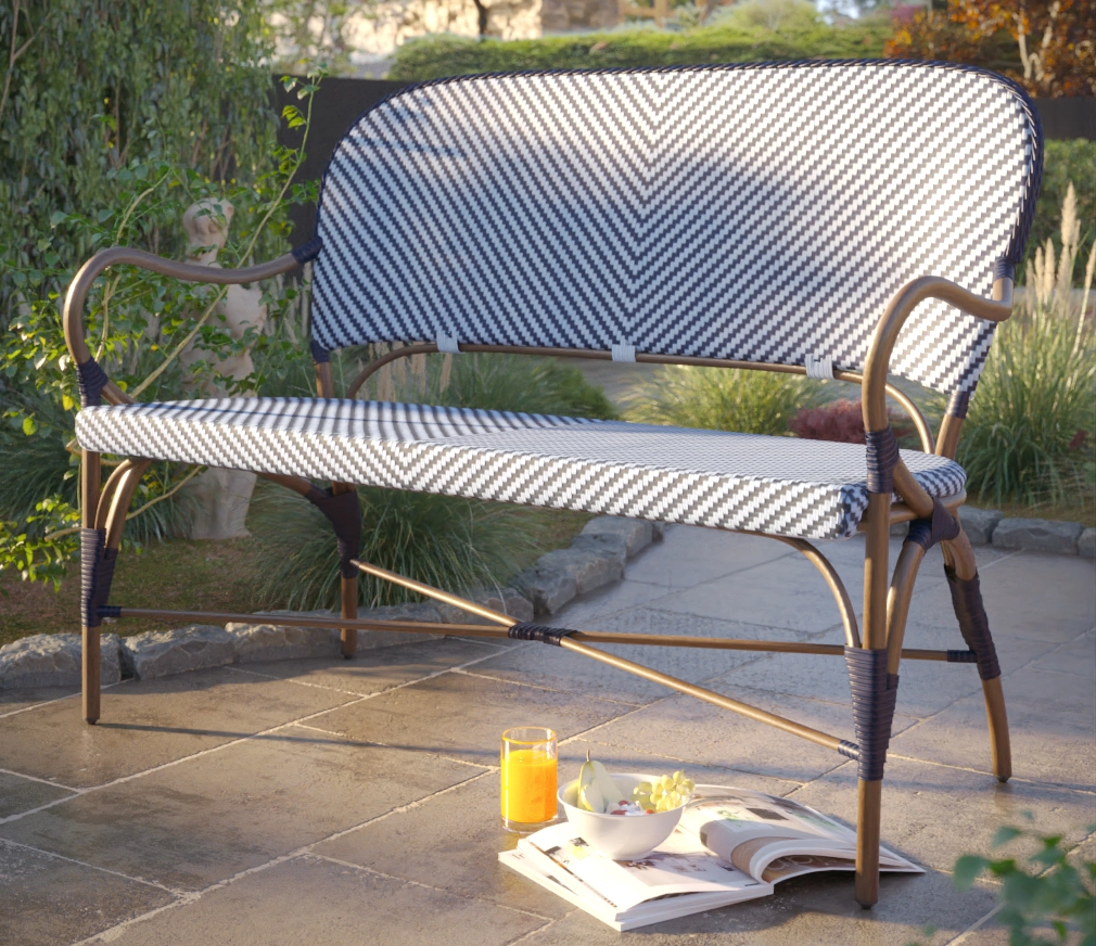 Riviera Bench Navy Set by Laura Ashley